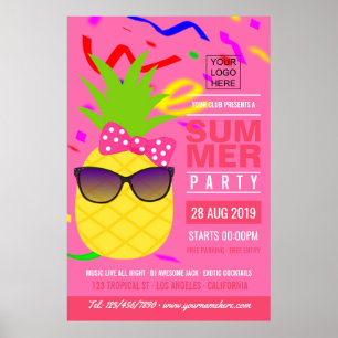 Club Summer Music Festival add logo advertisement Poster