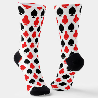 Clubs and Spades Playing Card Printed Socks
