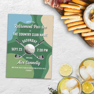 Clubs Golf Course Themed Retirement Par-tee Invitation