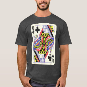 Clubs Playing Card Queen  Couples Halloween Costum T-Shirt
