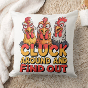 Cluck Around Chickens Cushion
