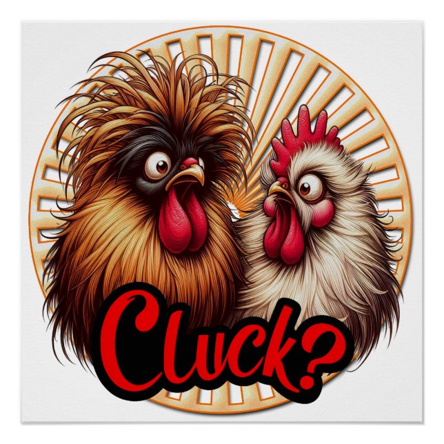Cluck Chickens Glossy Poster (Front)