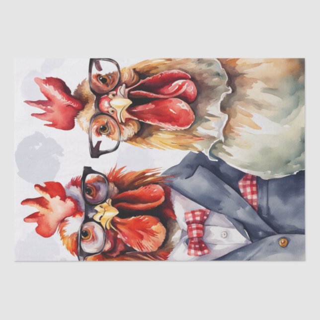 Cluck Couture: Fashionable Chickens in Decoupage Tissue Paper (Front)