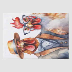 Cluck Couture: Fashionable Chickens in Decoupage Tissue Paper