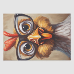 Cluck & Gasp: Shocked Chicken Face Decoupage Tissue Paper