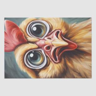 Cluck & Gasp: Shocked Chicken Face Decoupage Tissue Paper
