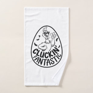 Cluckin' Fantastic Chicken-Themed Humorous Design Hand Towel
