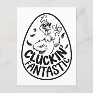 Cluckin' Fantastic Chicken-Themed Humorous Design  Postcard