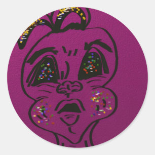 Clueless Bunny Classic Round Sticker