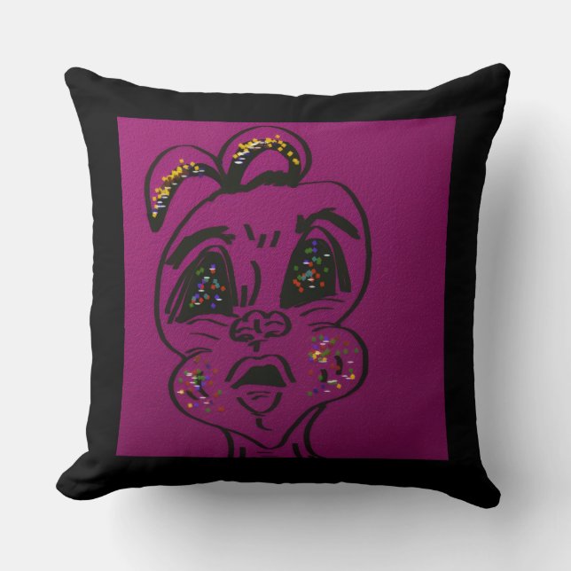 Clueless Bunny Cushion (Front)
