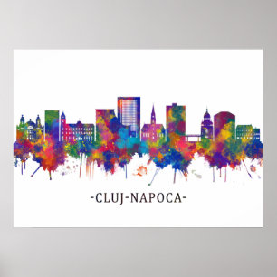 Cluj-Napoca Romania Skyline Poster