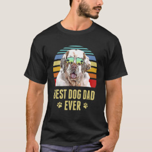 Clumber Spaniel Best Dog Dad Ever Retro Sunset T-Shirt