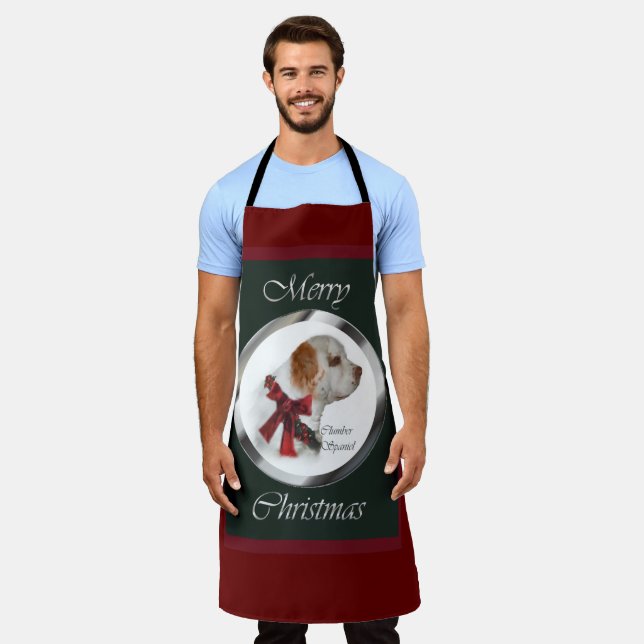 Clumber Spaniel Christmas  Apron (Worn)