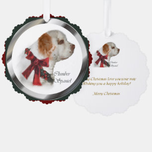 Clumber Spaniel Christmas Gifts Tree Decoration Card