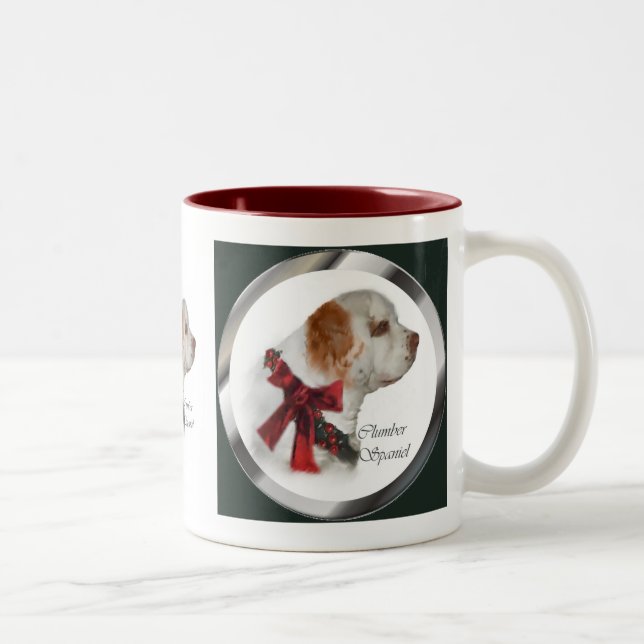 Clumber Spaniel Christmas Gifts Two-Tone Coffee Mug (Right)
