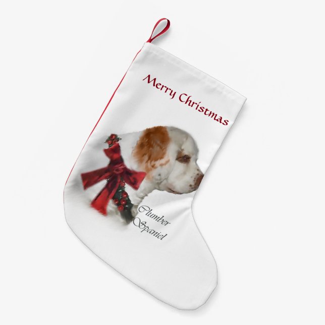 Clumber Spaniel Christmas Small Christmas Stocking (Front (Hanging))