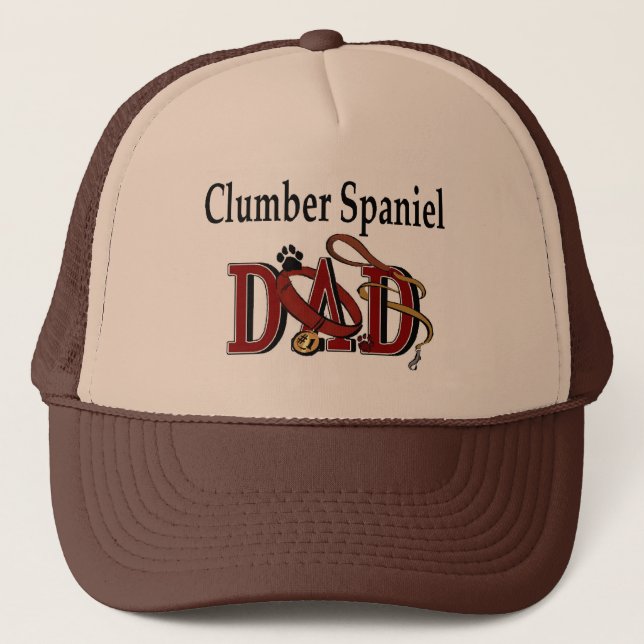 Clumber Spaniel Dad Gifts Trucker Hat (Front)