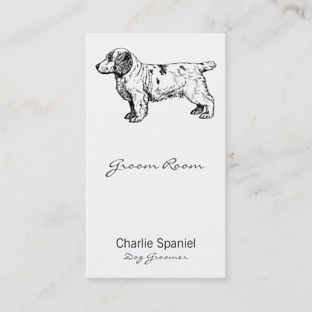 Clumber Spaniel Dog Business Appointment Card (Front)