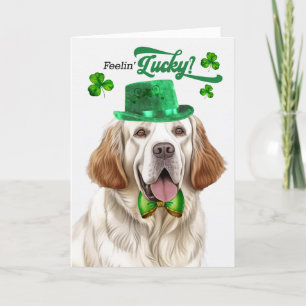 Clumber Spaniel Dog Lucky St Patrick's Day Holiday Card