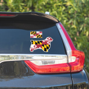 Clumber Spaniel Dog Silhouette with Maryland Flag