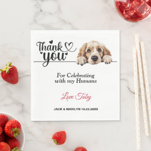 Clumber Spaniel Dog Wedding Napkings with Photo Napkin