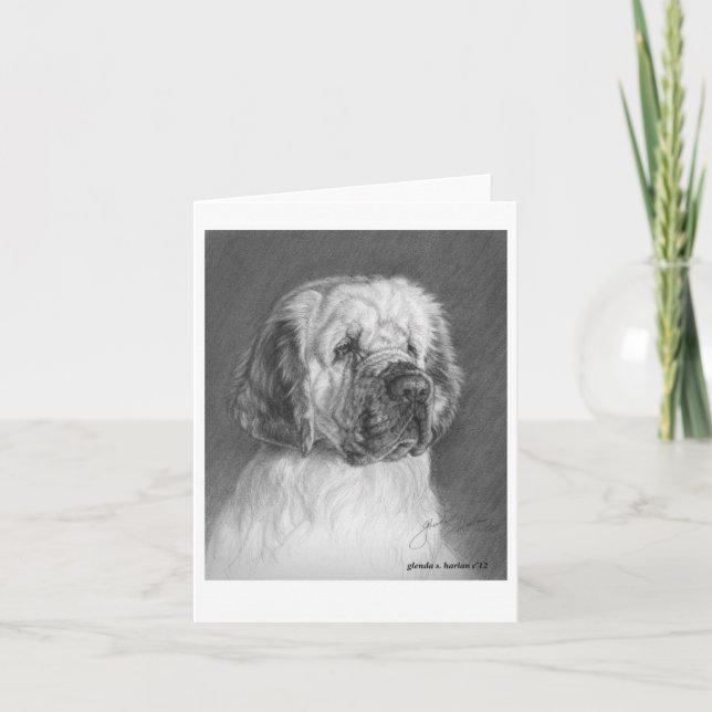 Clumber Spaniel Fine Art by Glenda S. Harlan Note Card (Front)