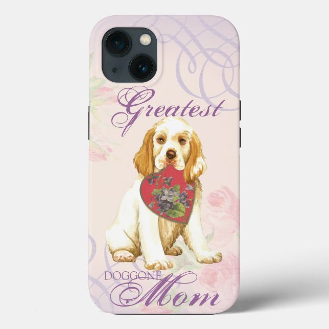 Clumber Spaniel Heart Mum Case-Mate iPhone Case (Back)