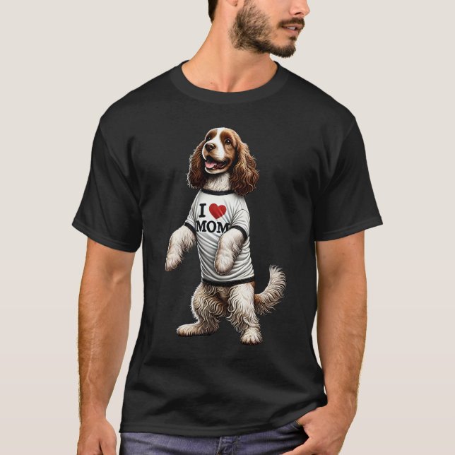 Clumber Spaniel Mum I Love Mum Clumber Spaniel T-Shirt (Front)