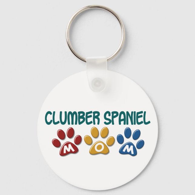 CLUMBER SPANIEL Mum Paw Print 1 Key Ring (Front)