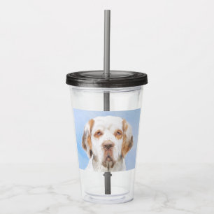 Clumber Spaniel Painting - Cute Original Dog Art Acrylic Tumbler