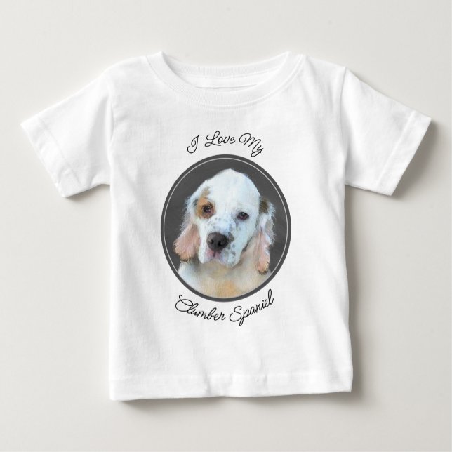 Clumber Spaniel Painting - Cute Original Dog Art Baby T-Shirt (Front)