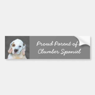 Clumber Spaniel Painting - Cute Original Dog Art Bumper Sticker
