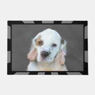 Clumber Spaniel Painting - Cute Original Dog Art Doormat
