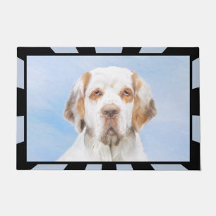Clumber Spaniel Painting - Cute Original Dog Art Doormat