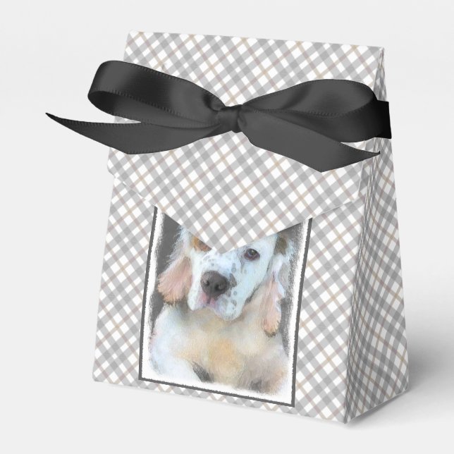 Clumber Spaniel Painting - Cute Original Dog Art Favour Box (Front Side)