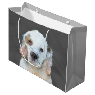 Clumber Spaniel Painting - Cute Original Dog Art Large Gift Bag