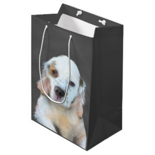 Clumber Spaniel Painting - Cute Original Dog Art Medium Gift Bag