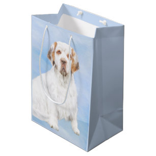 Clumber Spaniel Painting - Cute Original Dog Art Medium Gift Bag