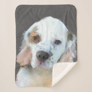 Clumber Spaniel Painting - Cute Original Dog Art Sherpa Blanket