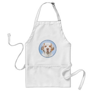 Clumber Spaniel Painting - Cute Original Dog Art Standard Apron