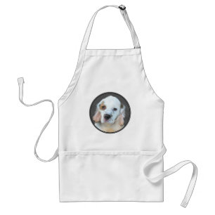Clumber Spaniel Painting - Cute Original Dog Art Standard Apron