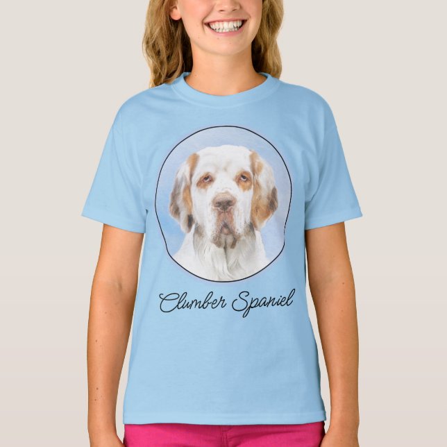 Clumber Spaniel Painting - Cute Original Dog Art T T-Shirt (Front)