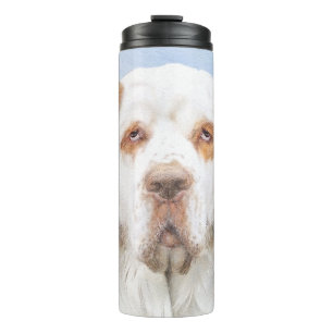 Clumber Spaniel Painting - Cute Original Dog Art Thermal Tumbler
