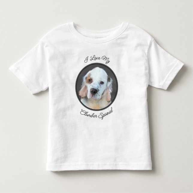 Clumber Spaniel Painting - Cute Original Dog Art Toddler T-Shirt (Front)