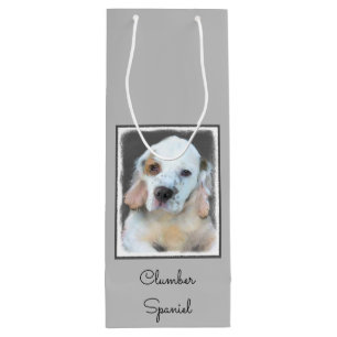 Clumber Spaniel Painting - Cute Original Dog Art Wine Gift Bag