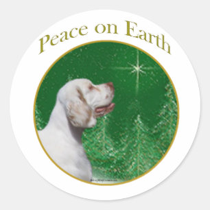 Clumber Spaniel Peace Classic Round Sticker