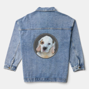 Clumber Spaniel Puppy Painting - Original Dog Art Denim Jacket