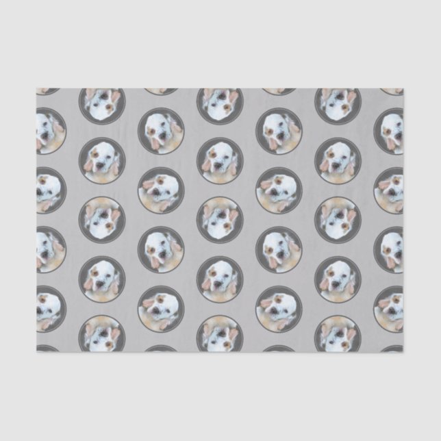 Clumber Spaniel Puppy Painting Original Dog Art Tissue Paper (Front)