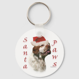 Clumber Spaniel Santa Paws Key Ring
