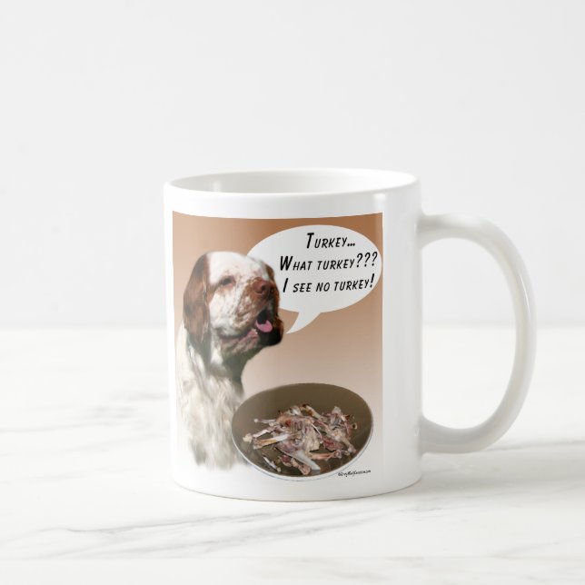 Clumber Spaniel Turkey Coffee Mug (Right)